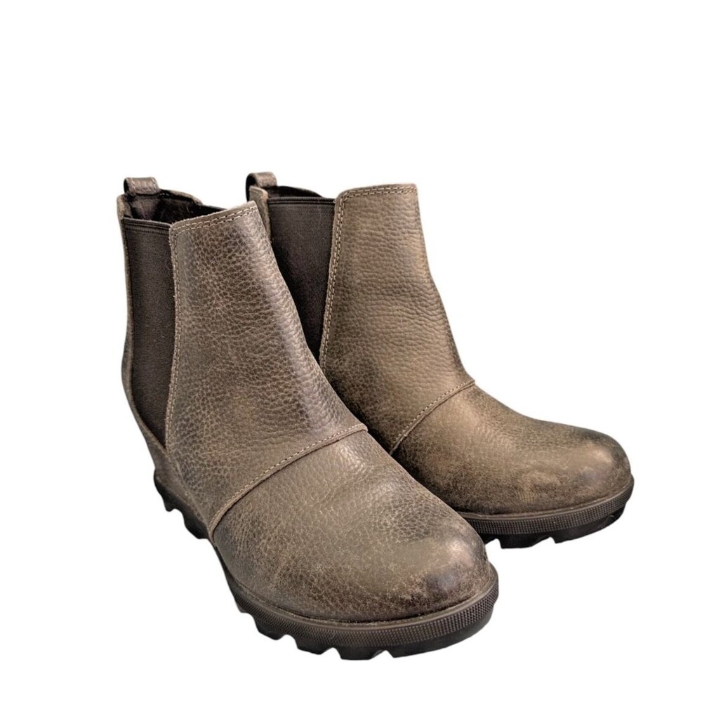 Sorel Women's Joan of Arctic II US 6 Black Leather Waterproof Wedge Chelsea Boot